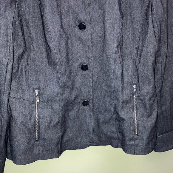 Renuar Black and Gray Blazer Tailored Fit Notched Lapel - Picture 3 of 13